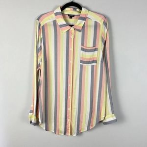 NWT Torrid Multi-stripe button-down shirt